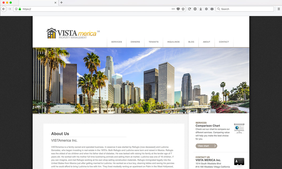 Vistamerica Website Design