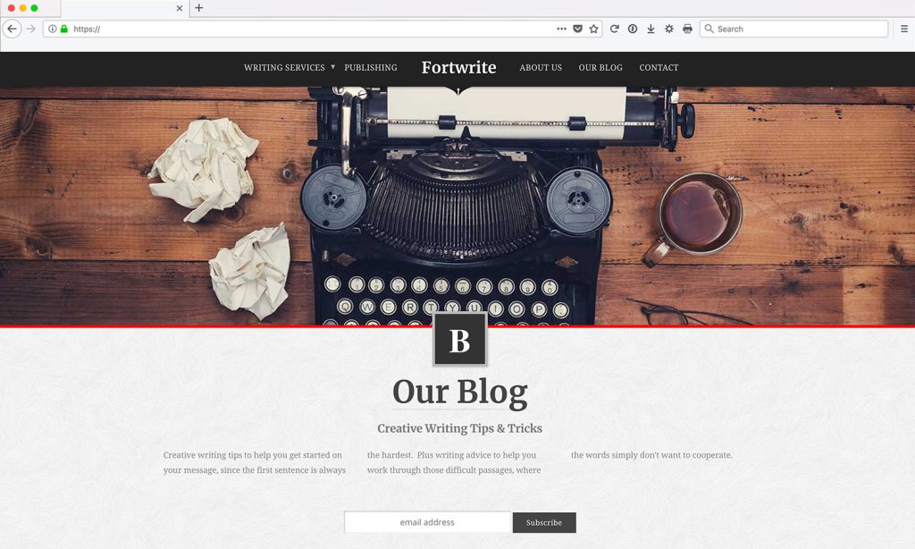 Writer Website Design