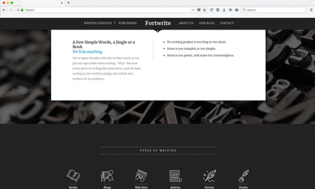 Writer Website Design